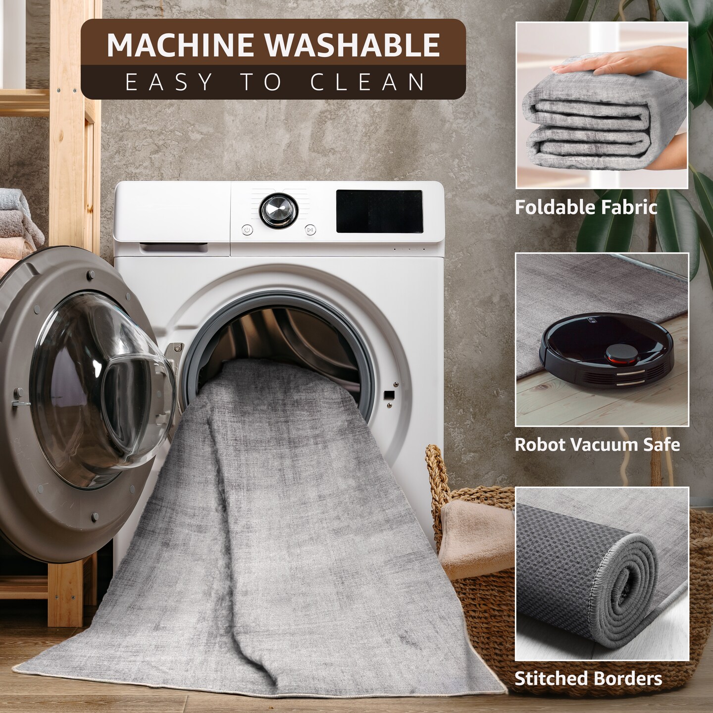 Sorbus 3x5 Area Rug for Entryway, Machine Washable, Non-Slip, Vintage Rug