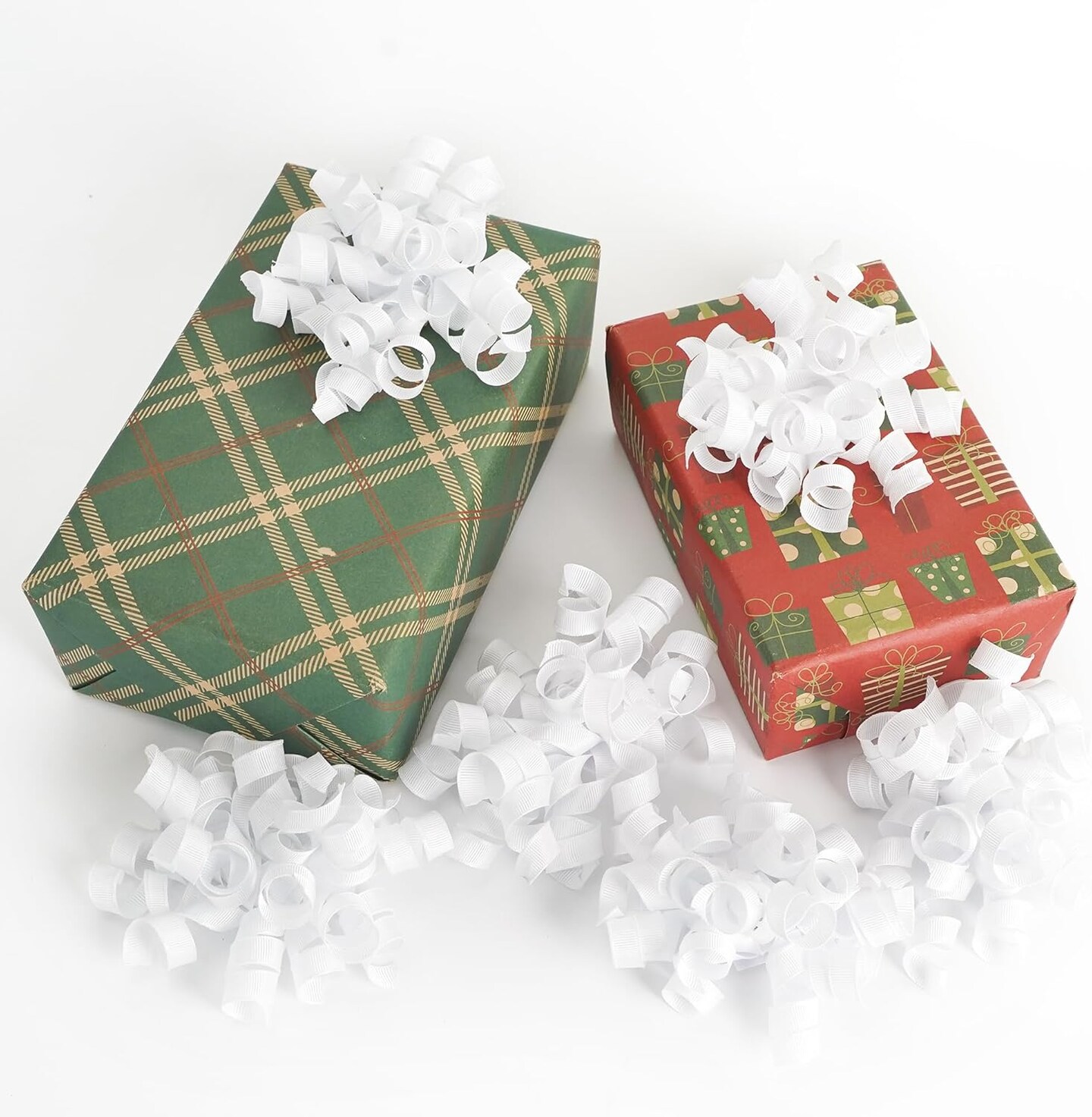 White Bows for Gift Wrapping, White Curly Ribbon Bows Self Adhesive Burst Gift Bow for Christmas Presents, Wine Bottle, Treat Bags, Bridal Shower Wedding Party Favor - 6 Counts