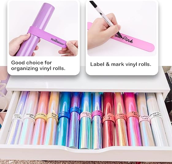 Vinyl Roll Holder Craft Vinyl Storage Organizer - Silicone Slap Bracelets For Kids 6 Pcs/Set Slap Bands Wristband for School Party Home Decor DIY Adhesive Vinyl HTV Iron-on Wallpaper