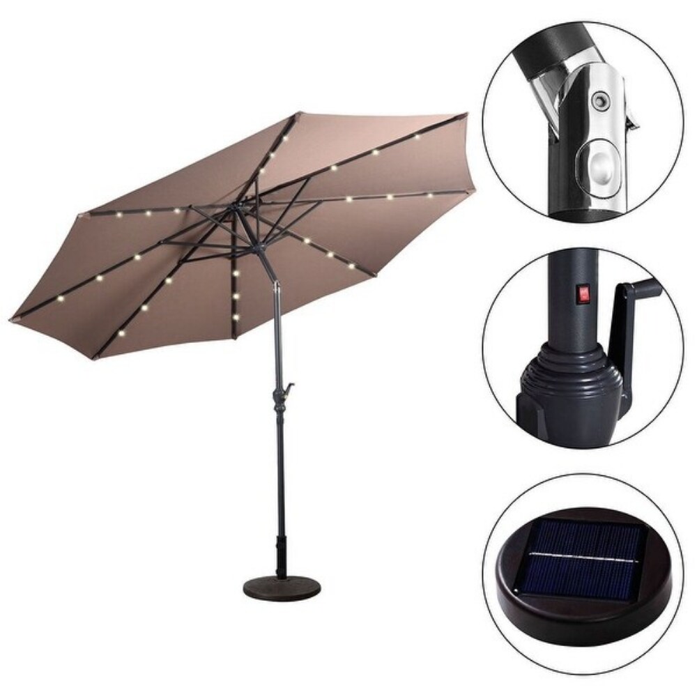 10 Feet Patio Outdoor Sunshade Hanging Umbrella without Weight Base