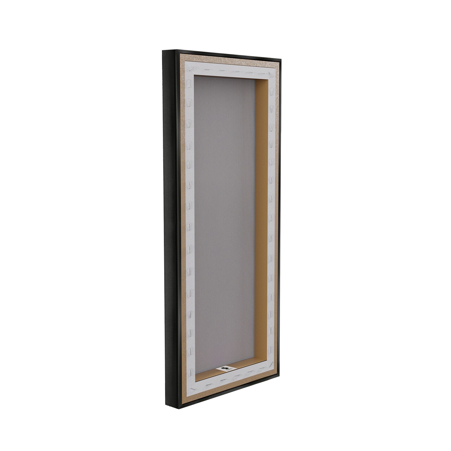Stupell Industries White Iris on Beige Floater Framed Canvas Wall Art Design by Sally Swatland