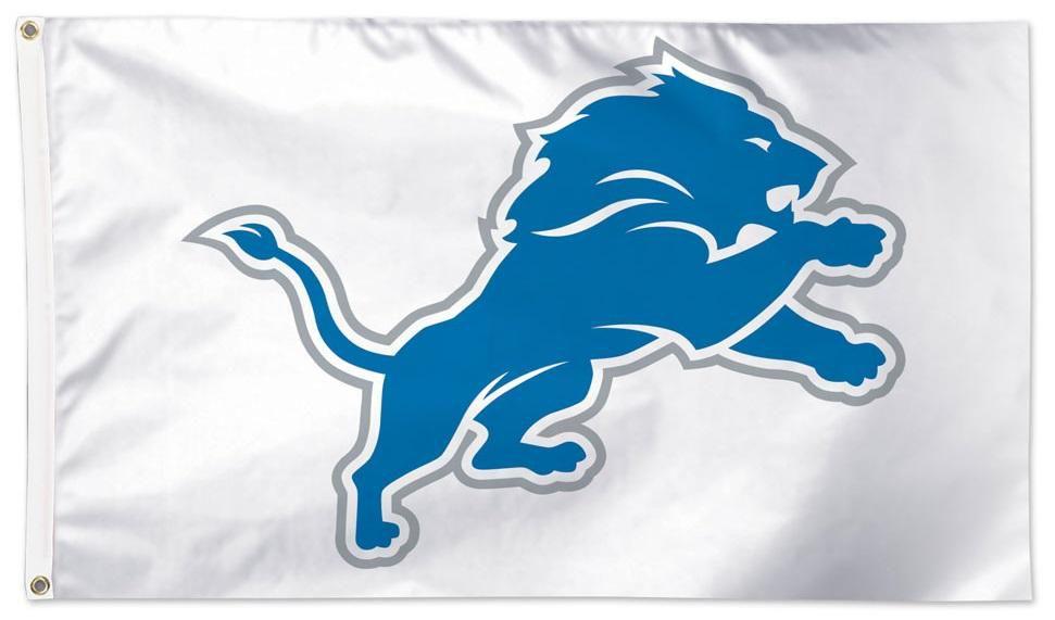 Detroit Lions Flag 3x5 White Single Sided