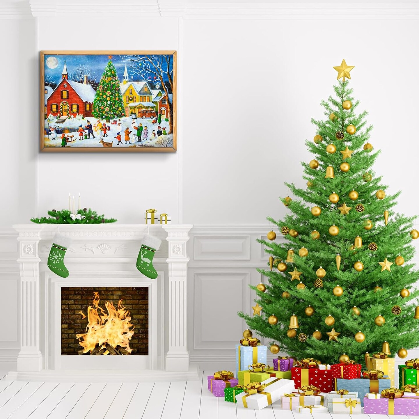 Advent Calendar Christmas Snowy Village 1000 Pieces Jigsaw Puzzle