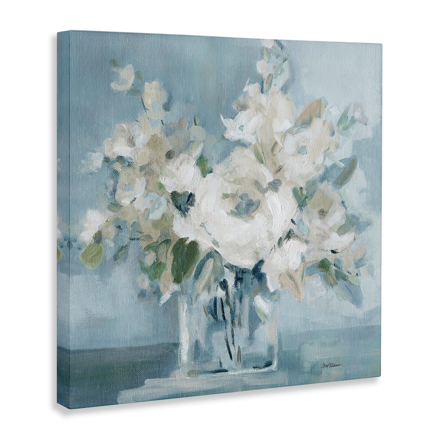 Stupell Industries Soft White Blossoms Vase Canvas Wall Art Design by Carol Robinson