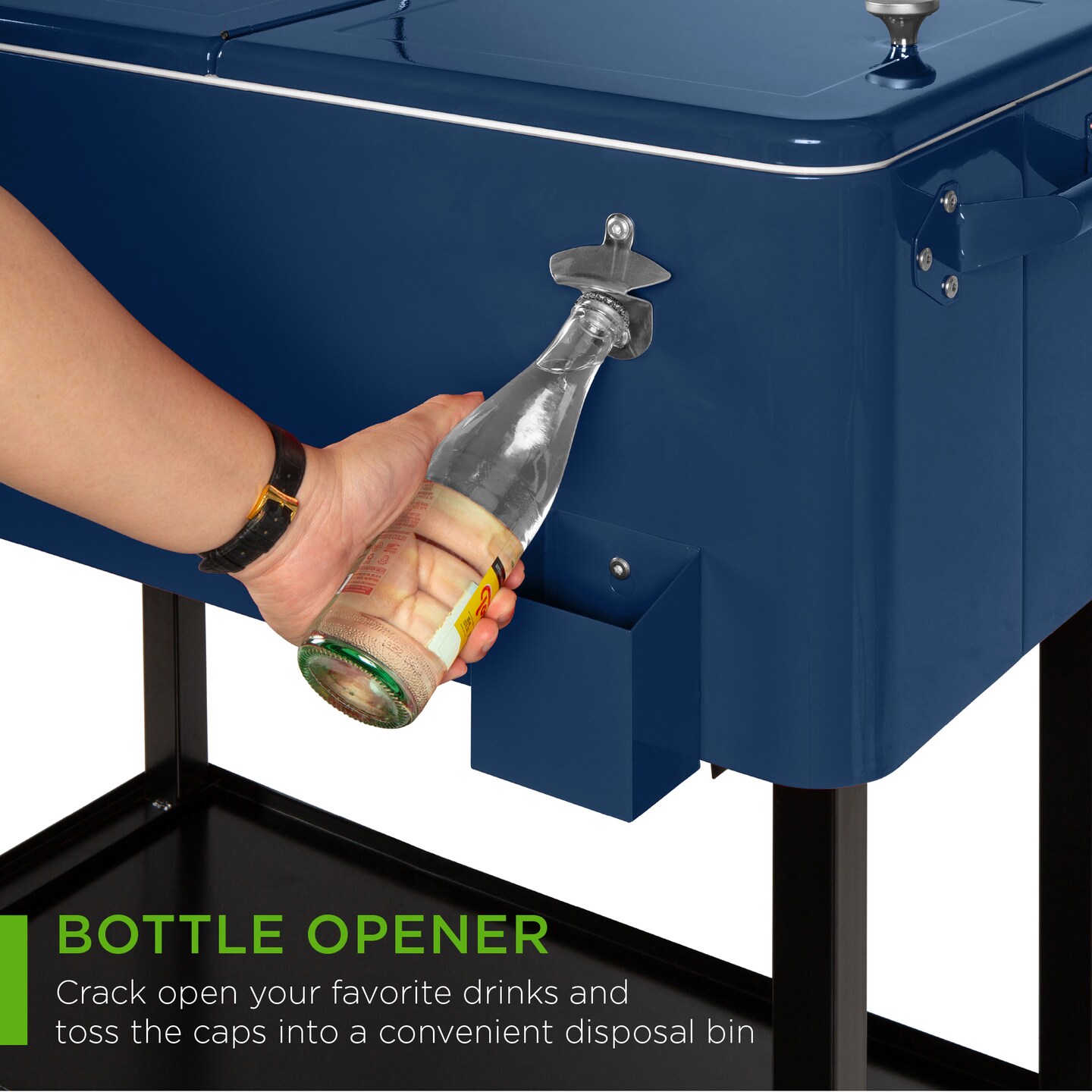 Best Choice Products 80qt Steel Rolling Cooler Cart w/ Bottle Opener, Catch Tray, Drain Plug, Locking Wheels