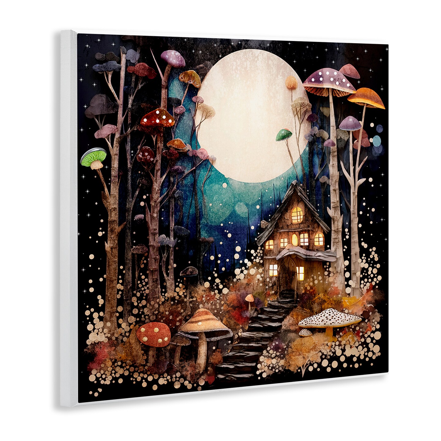Stupell Industries Whimsical Mushroom Cottage Wall Plaque Art Design by Sasha