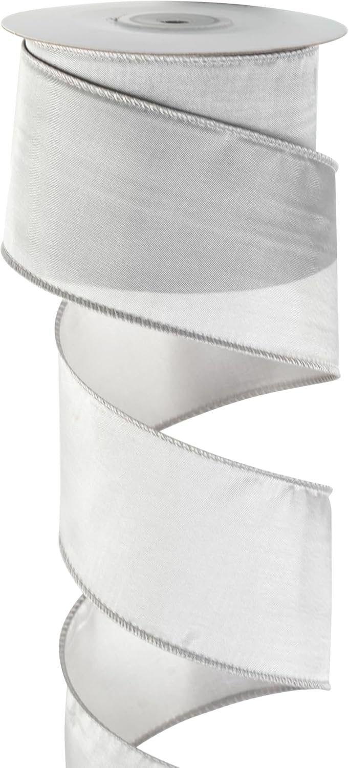 Silver Wired Ribbon 2.5&#x22; x 10 Yard Silver Gray Wired Christmas Tree Ribbon for Bows Making Silver Ribbon for Gift Wrapping, Wreaths, Crafts, Home Decor, DIY Crafts