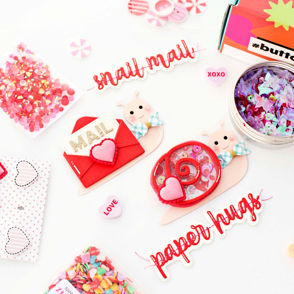 Buttons Glore Valentine’s Day Embellishment Set – 50g of Flat Back Pearls, Heart Sequins, Sprinkles & Rhinestones for DIY Crafts, Scrapbooking & Shaker Projects