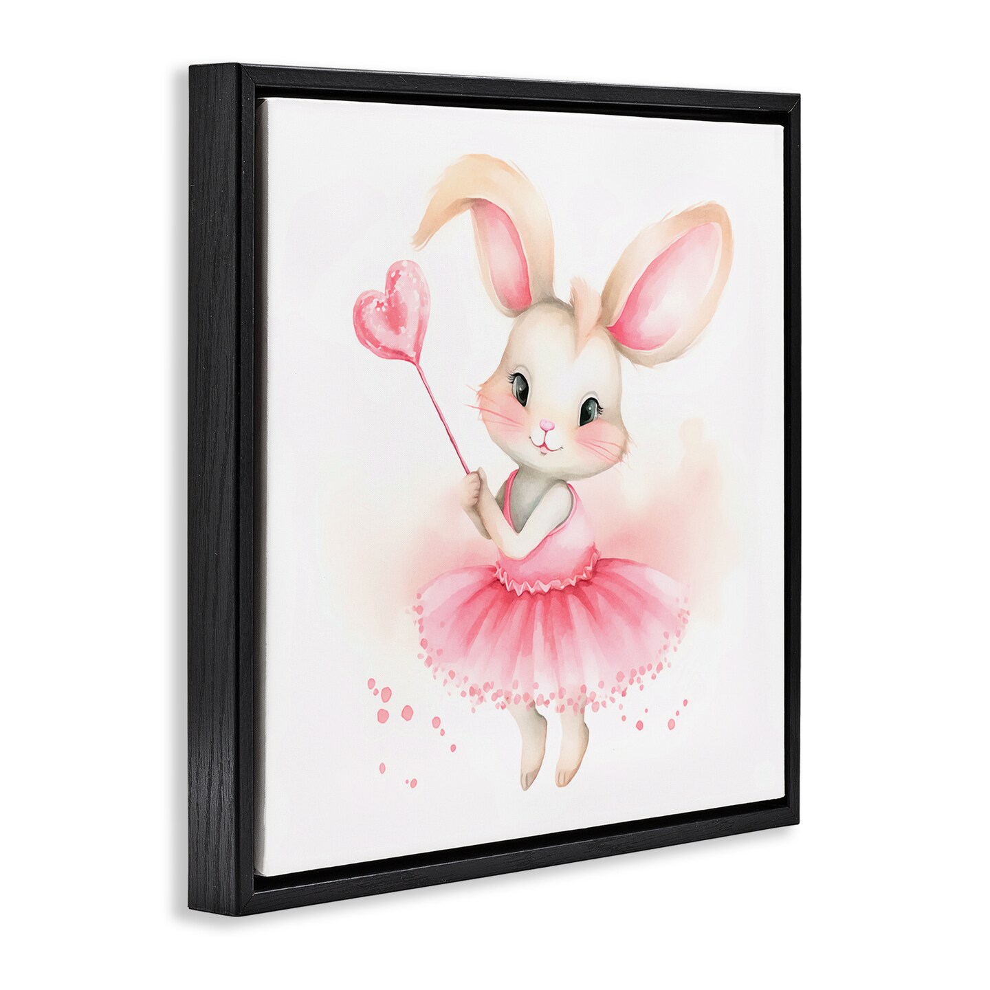 Stupell Industries Ballerina Bunny with Wand Framed Floater Canvas Wall Art Design by Andrea Haase