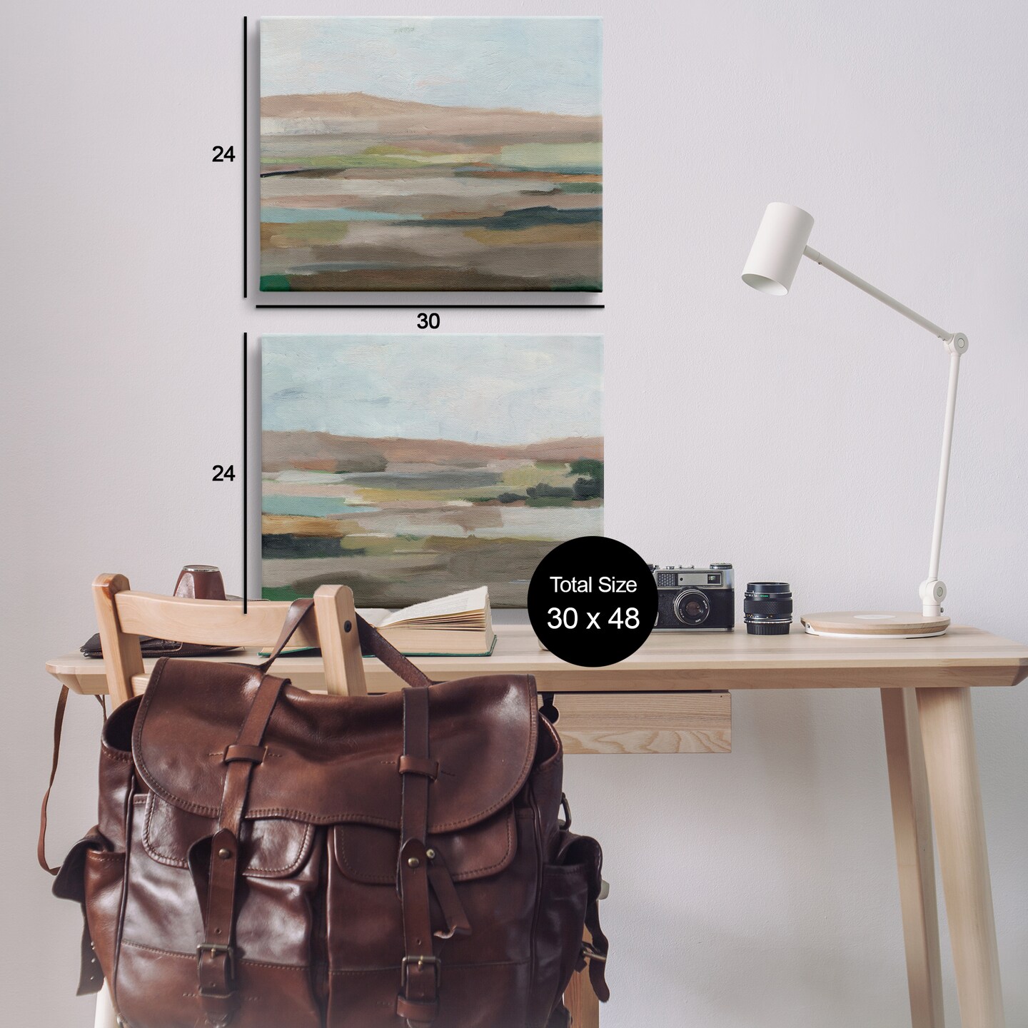 Stupell Industries Neutral Abstract Landscape 2 pc Canvas Wall Art Set Design by Ethan Harper