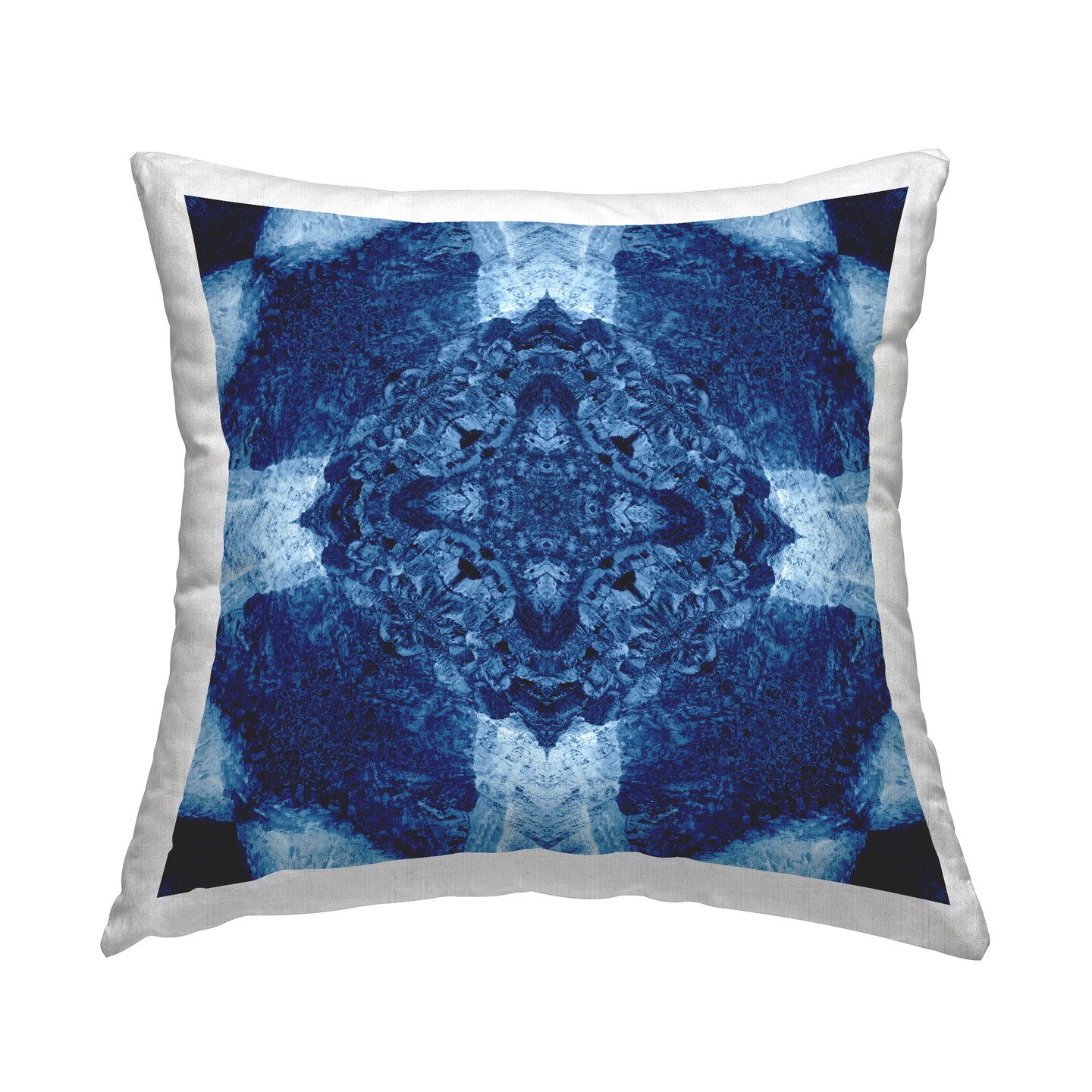 Blue & White Geometric Decorative Printed Throw Pillow Design by El Perkin, 18 x 7 x 18