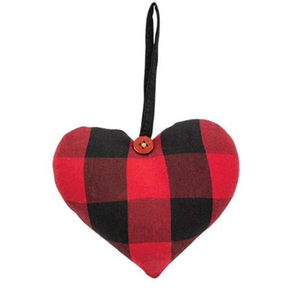 Buffalo Check Pattern Heart Ornament