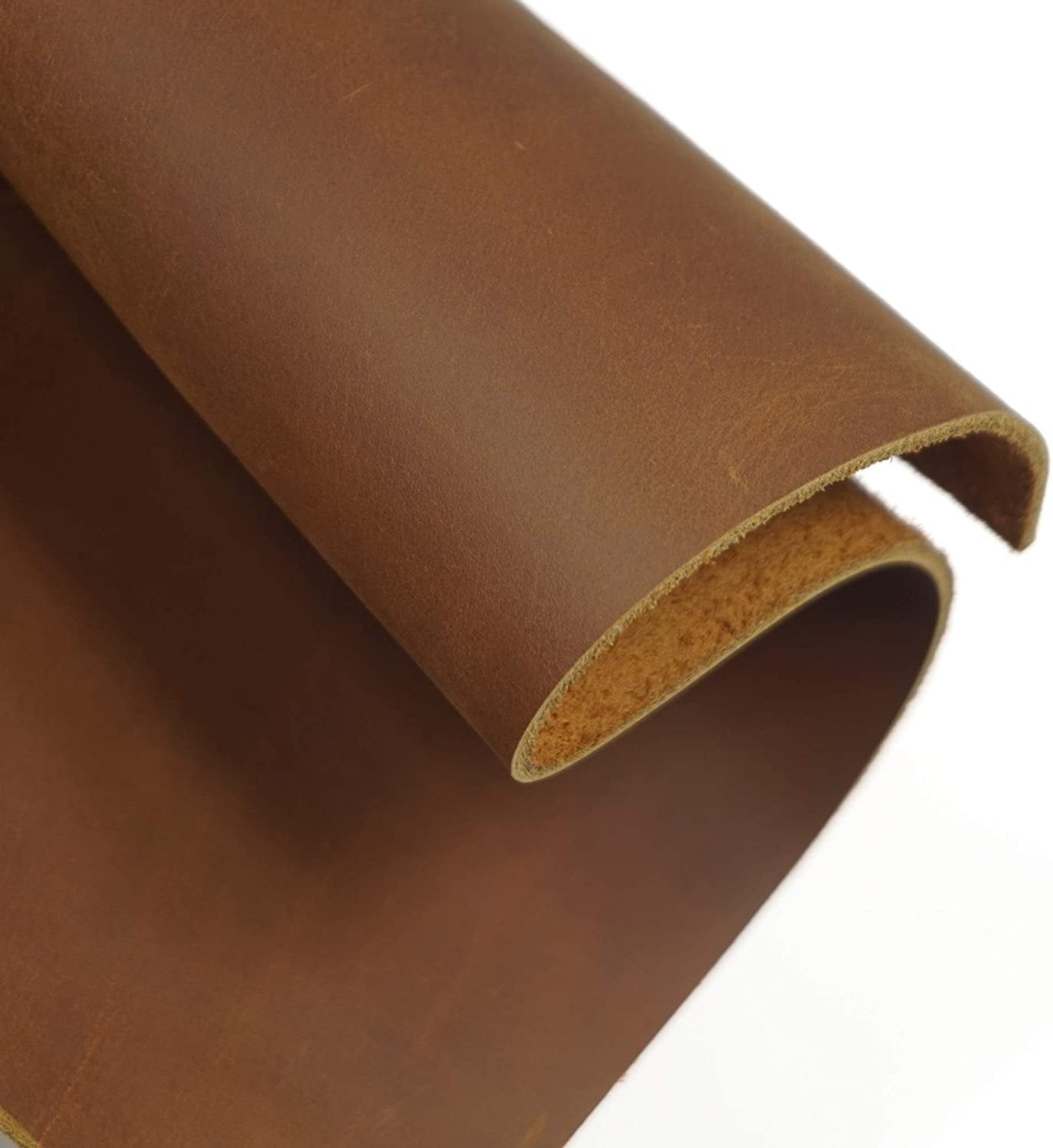 Brown Tooling Leather Square 5-6 oz. (2.0-2.4mm) Thickness Size 12&#x22;x48&#x22; Cowhide Leather for Crafts Tooling Sewing Hobby Workshop Crafting