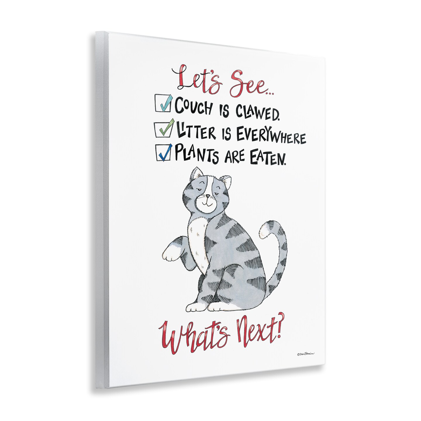 Stupell Industries Funny Troublemaker Cat Wall Plaque Art Design by Deb Strain