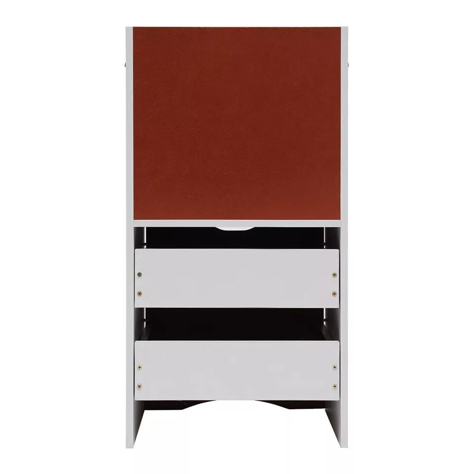 Modern Nightstand Bedside Table W/2 Drawers White Bed Side End Table Bedroom