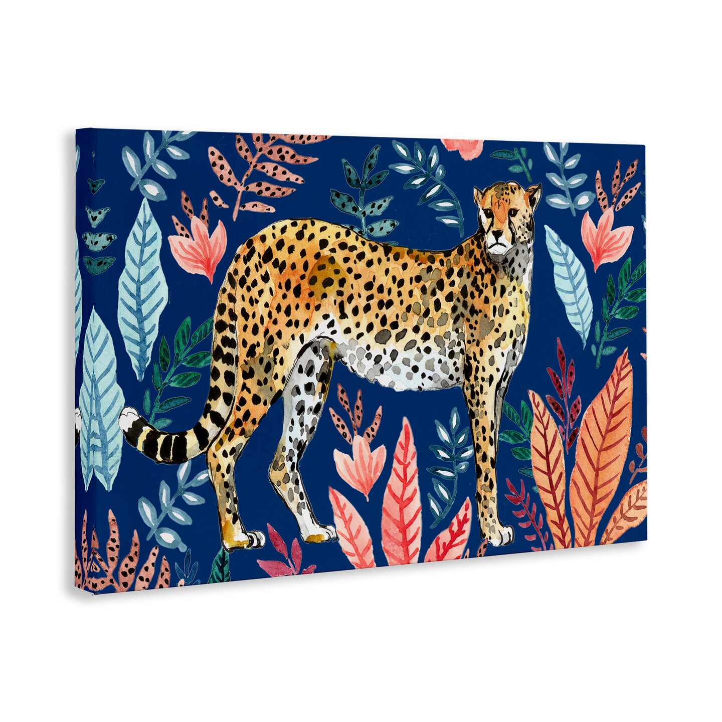 Stupell Industries Jungle Plants & Cheetah Canvas Wall Art Design by Elena Vladykina
