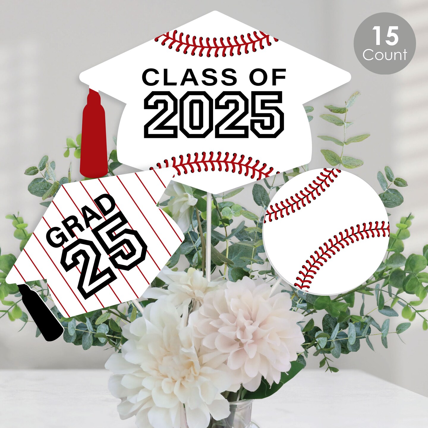 Big Dot of Happiness Grad Baseball 2025 Graduation Party Centerpiece