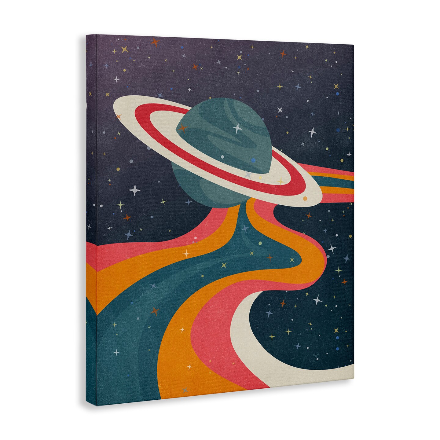 Stupell Industries Retro Space Planet Canvas Wall Art Design by Nataly White