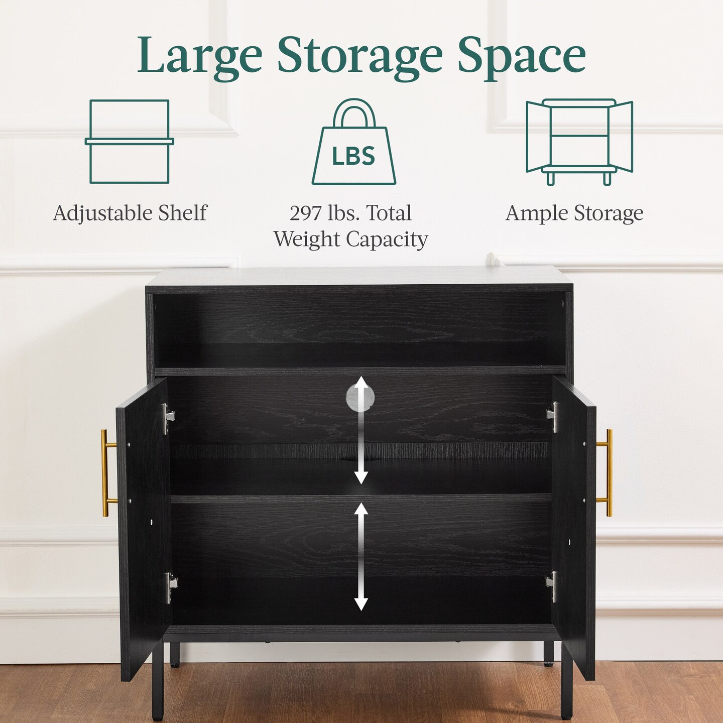 Best Choice Products Arched 2-Door Rattan Cabinet, Sideboard, Buffet, w/ Cord Cutout, Adjustable Storage Shelf