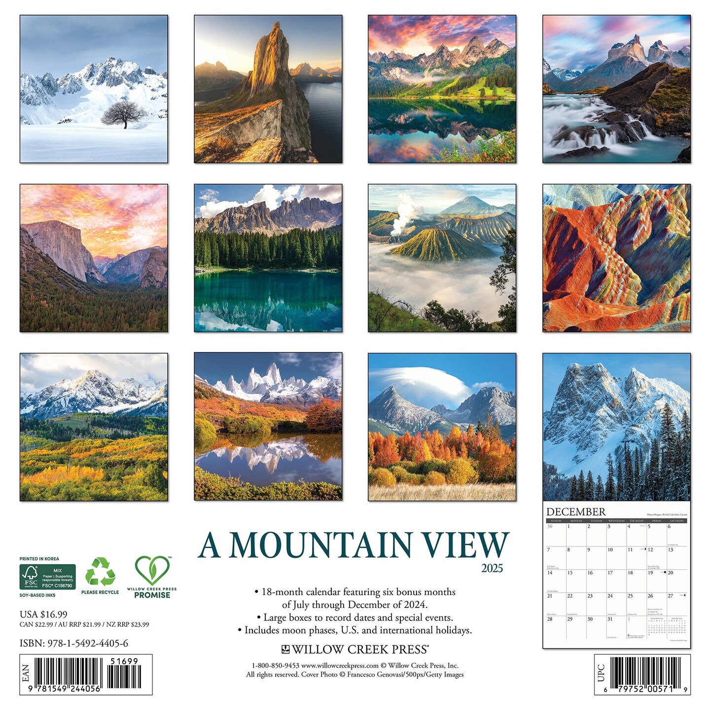 Mountain View 2025 Wall Calendar
