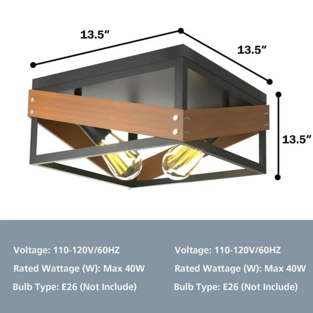 Living Room Adjustable Rustic Ceiling Geometric Lamp with Iron Shade