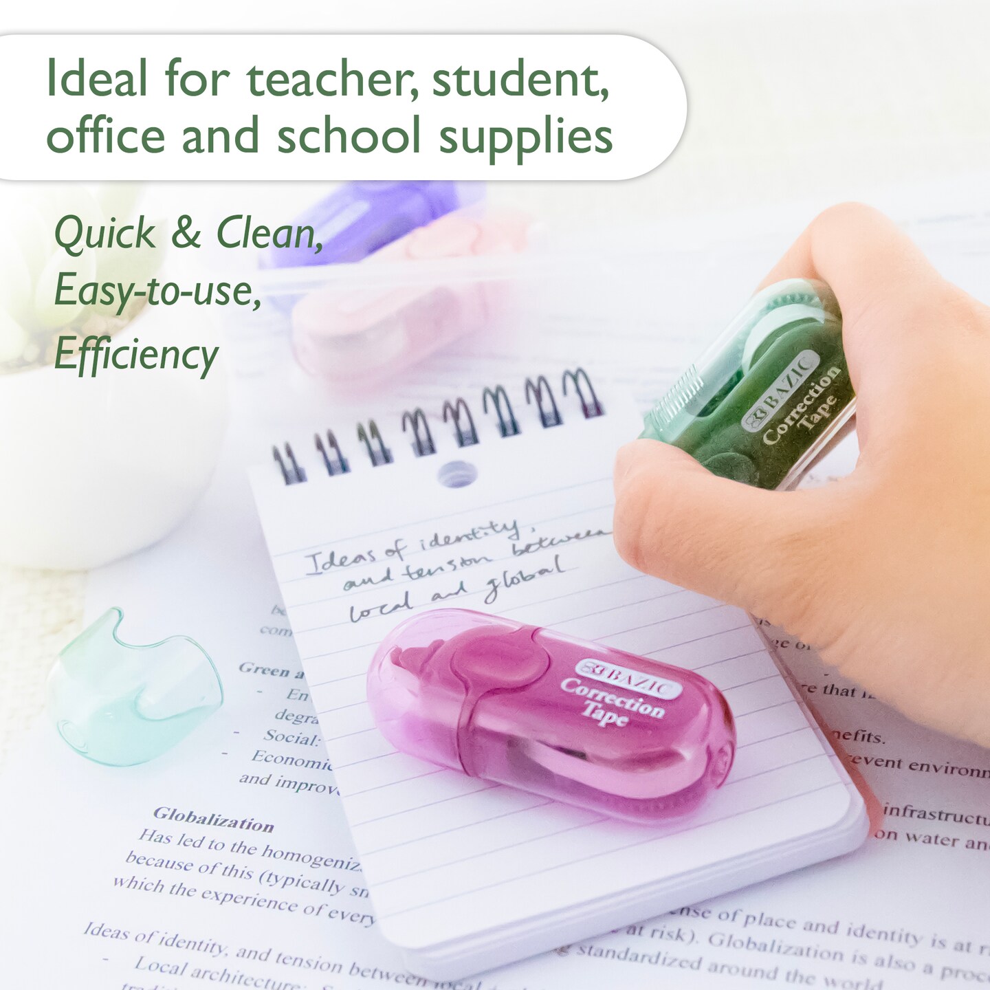 BAZIC Correction Tape Mini 5 mm x 236&#x22; w/ Protective Cap