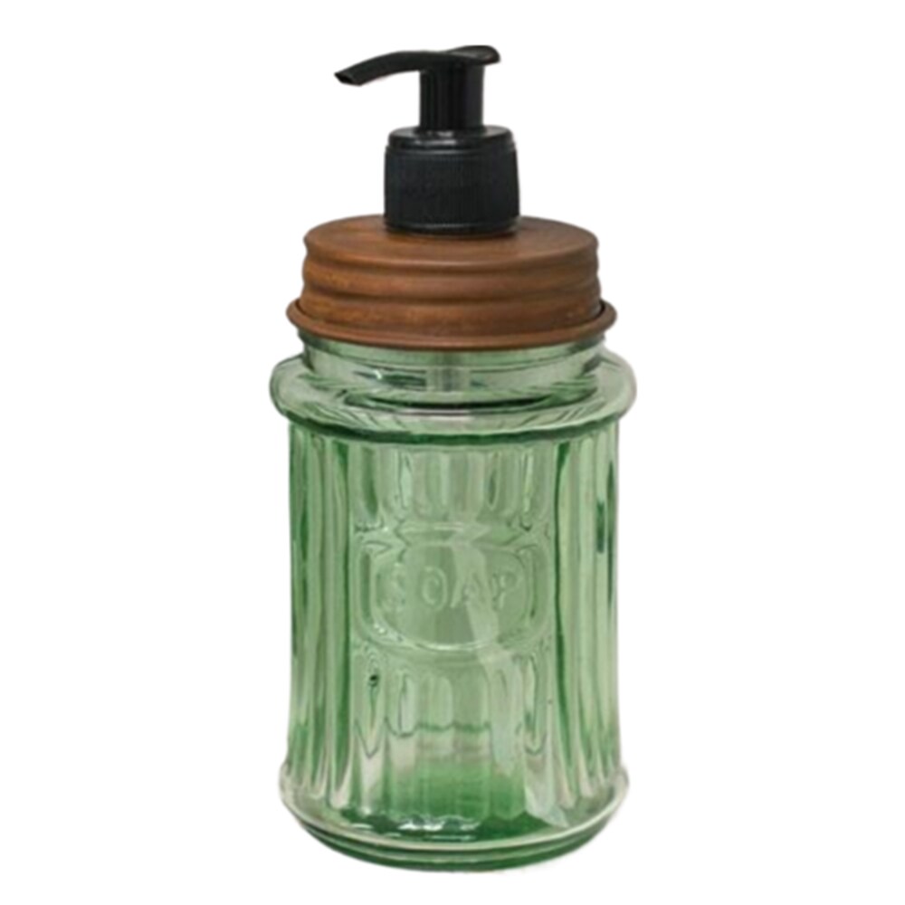 Green Glass Soap Dispenser