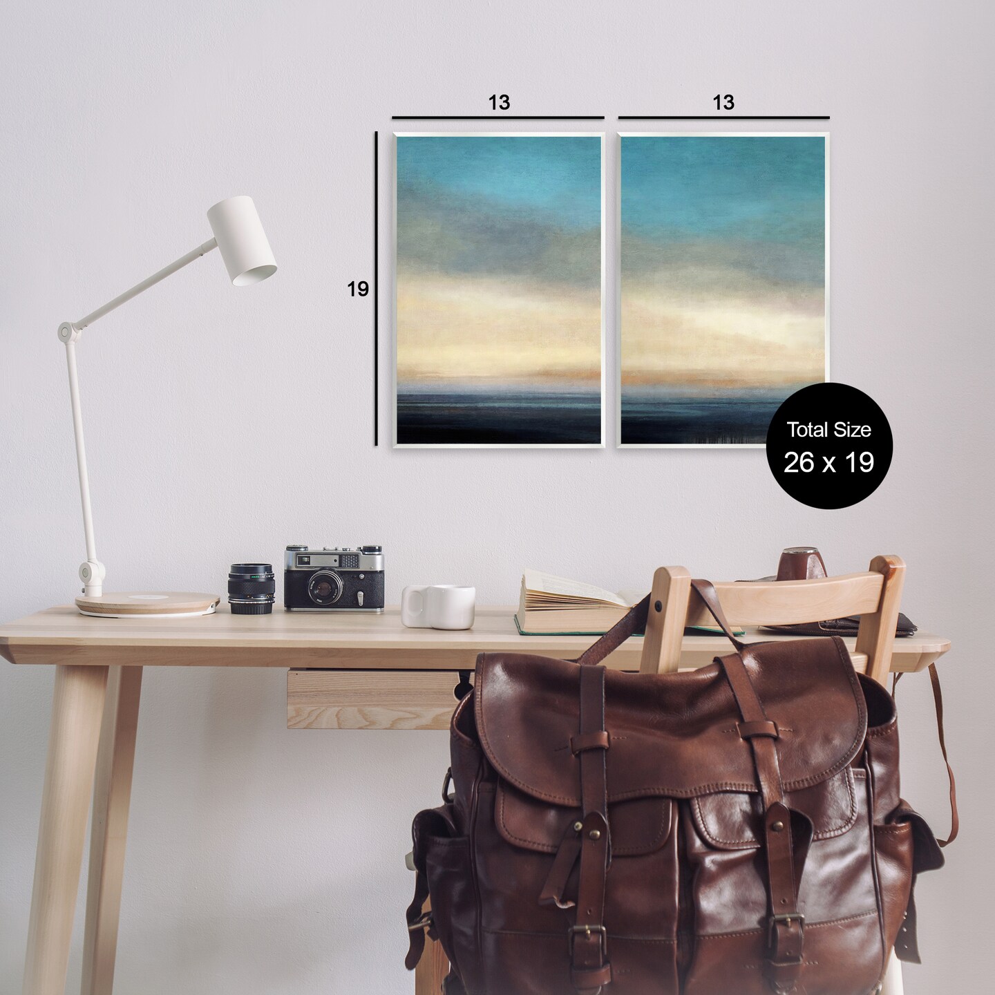 Stupell Industries Calm Tranquil Sea horizon 2 pc Wall Plaque Art Set Design by Suzanne Nicoll