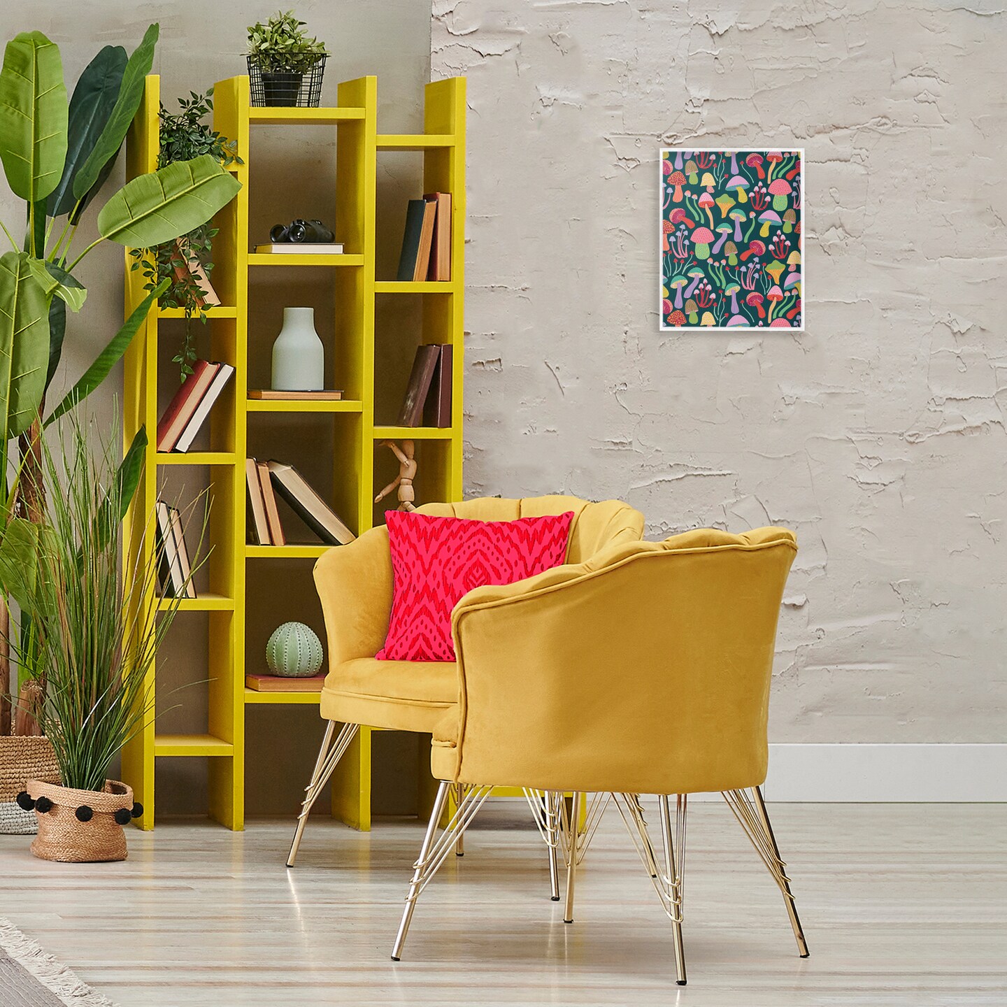 Stupell Industries Magical Times Mushrooms Framed Giclee Wall Art Design by Caroline Alfreds