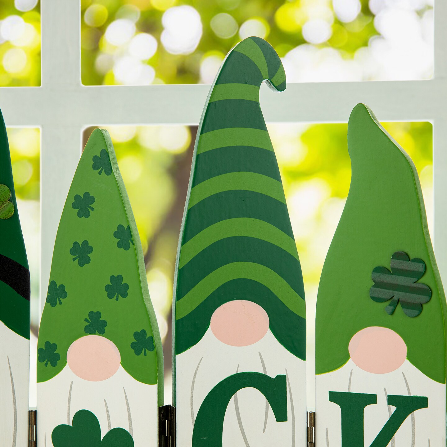 12.5&#x22;L St. Patrick&#x27;s Wooden Luck Shamrock Gnome Table Decor
