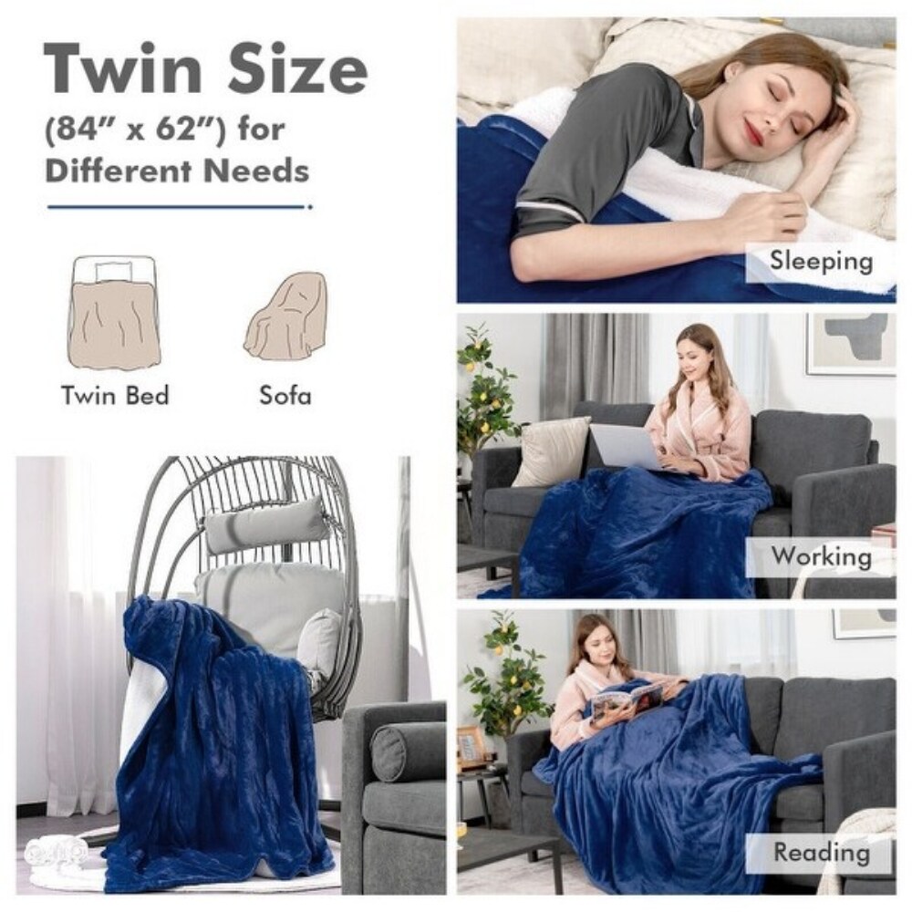 Heated Blanket Electric Throw with 5 Heating Levels