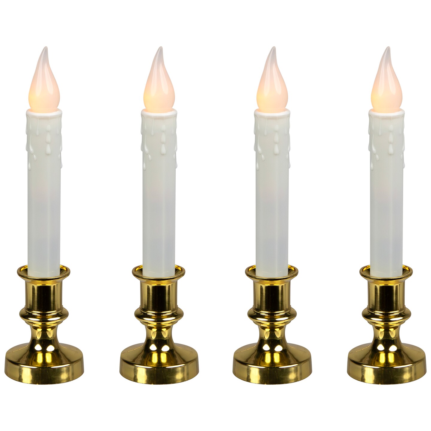 Northlight Frosted LED Flickering Window Candles with Timer - 8.5&#x22; - Set of 4