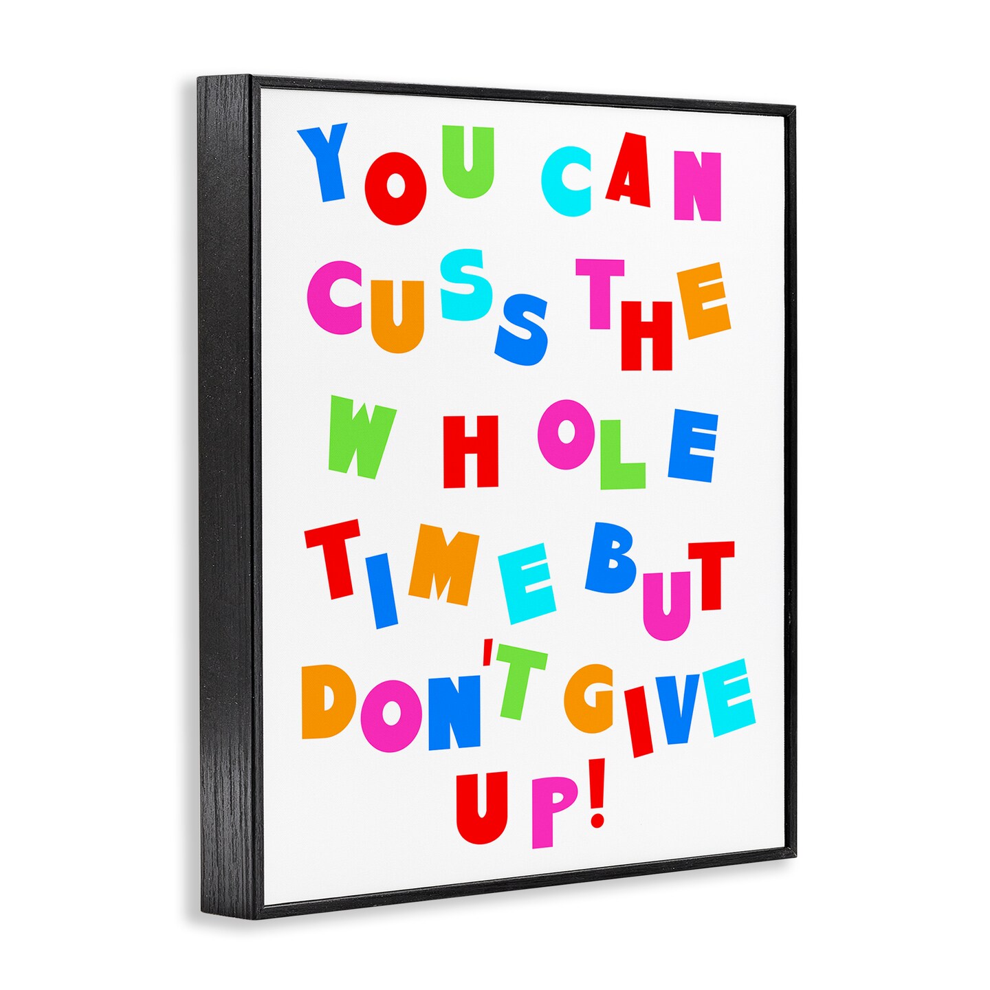 Stupell Industries Can Cuss But Don&#x27;t Give Up Framed Giclee Wall Art Design by Daphne Polselli