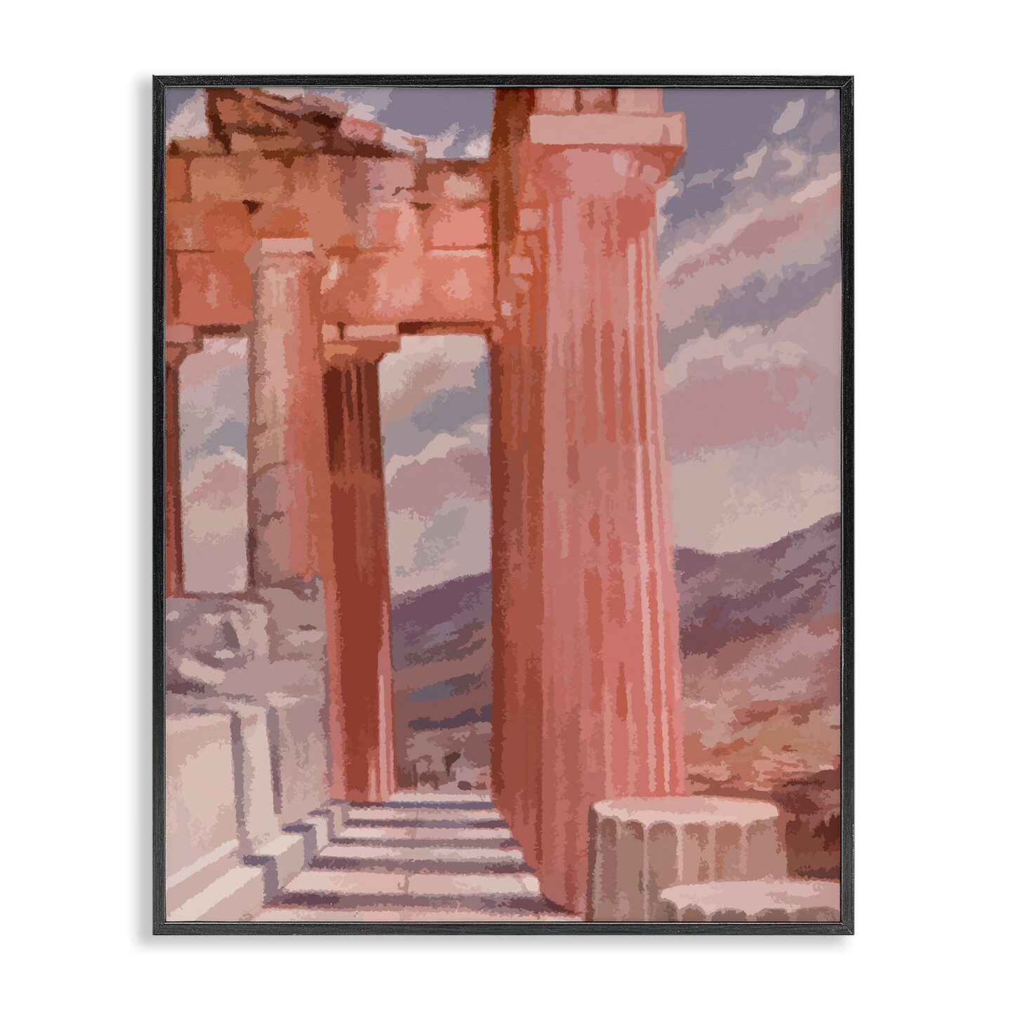 Stupell Industries Greek Architecture View Framed Giclee Wall Art Design by Daphne Polselli