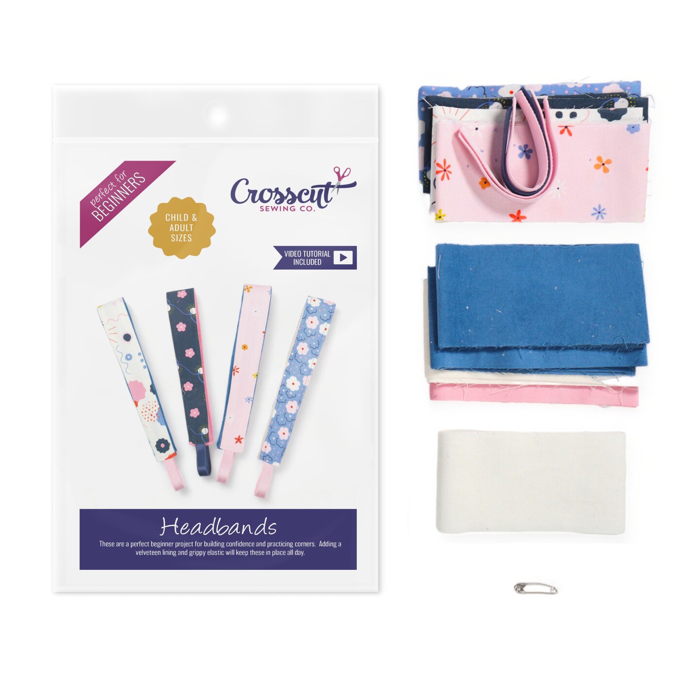 Crosscut Sewing Co.&#xAE; Headband Sewing Project Kit for Beginners