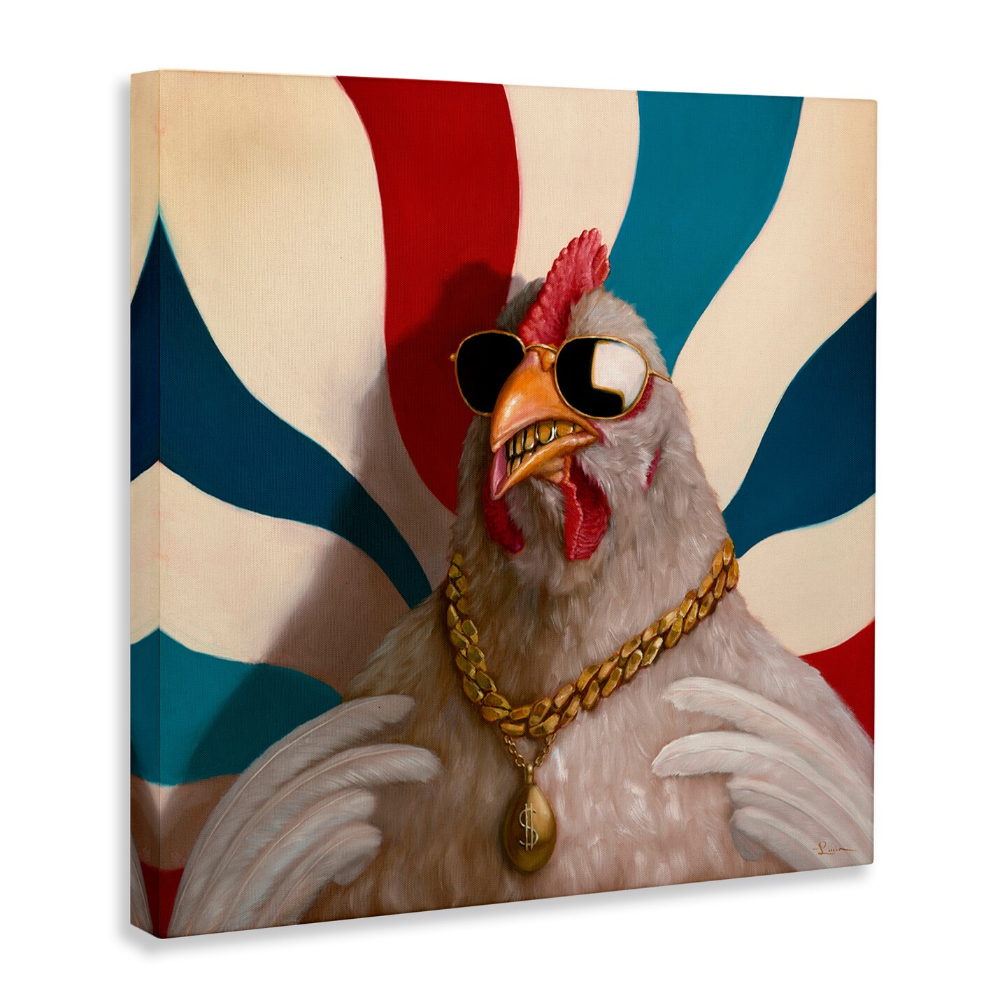 Stupell Industries Chicken with Urban Chains Canvas Wall Art Design by Lucia Heffernan
