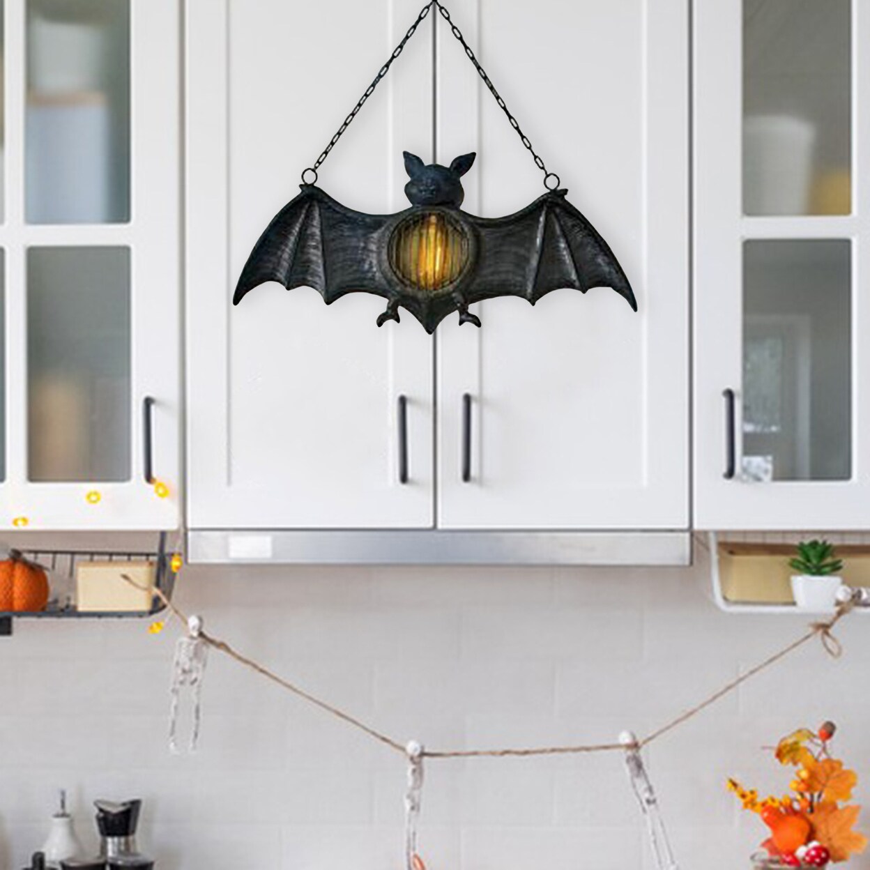 Halloween Bat Lights Hanging Creepy Bat Light Figurine Decor Battery Powered Bat Lights For Haunted House Halloween