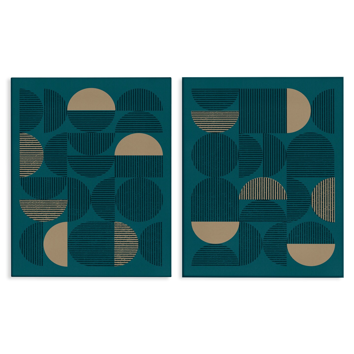 Stupell Industries Minimalist Teal Geometric 2 pc Canvas Wall Art Set Design by Vision Studio