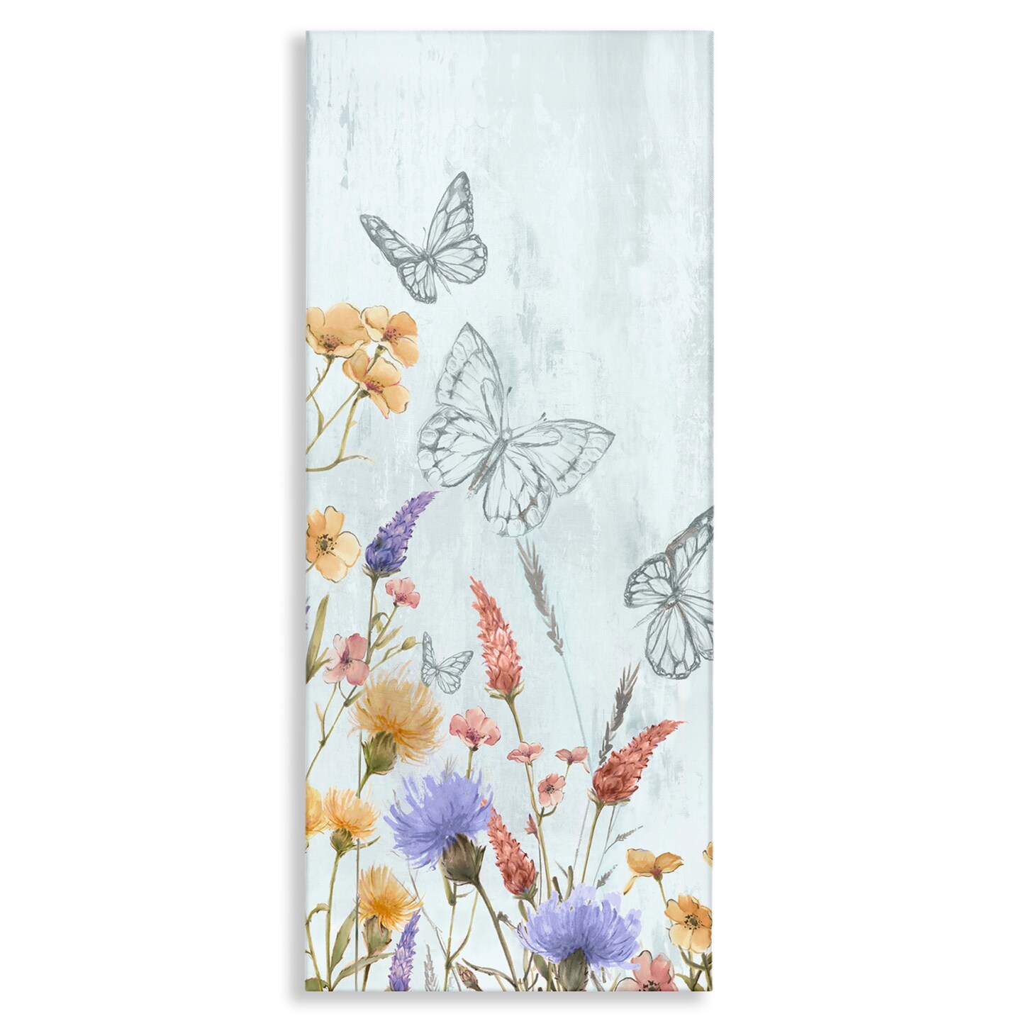 Stupell Industries Butterfly Outlines &#x26; Florals Canvas Wall Art Design by Alex Black