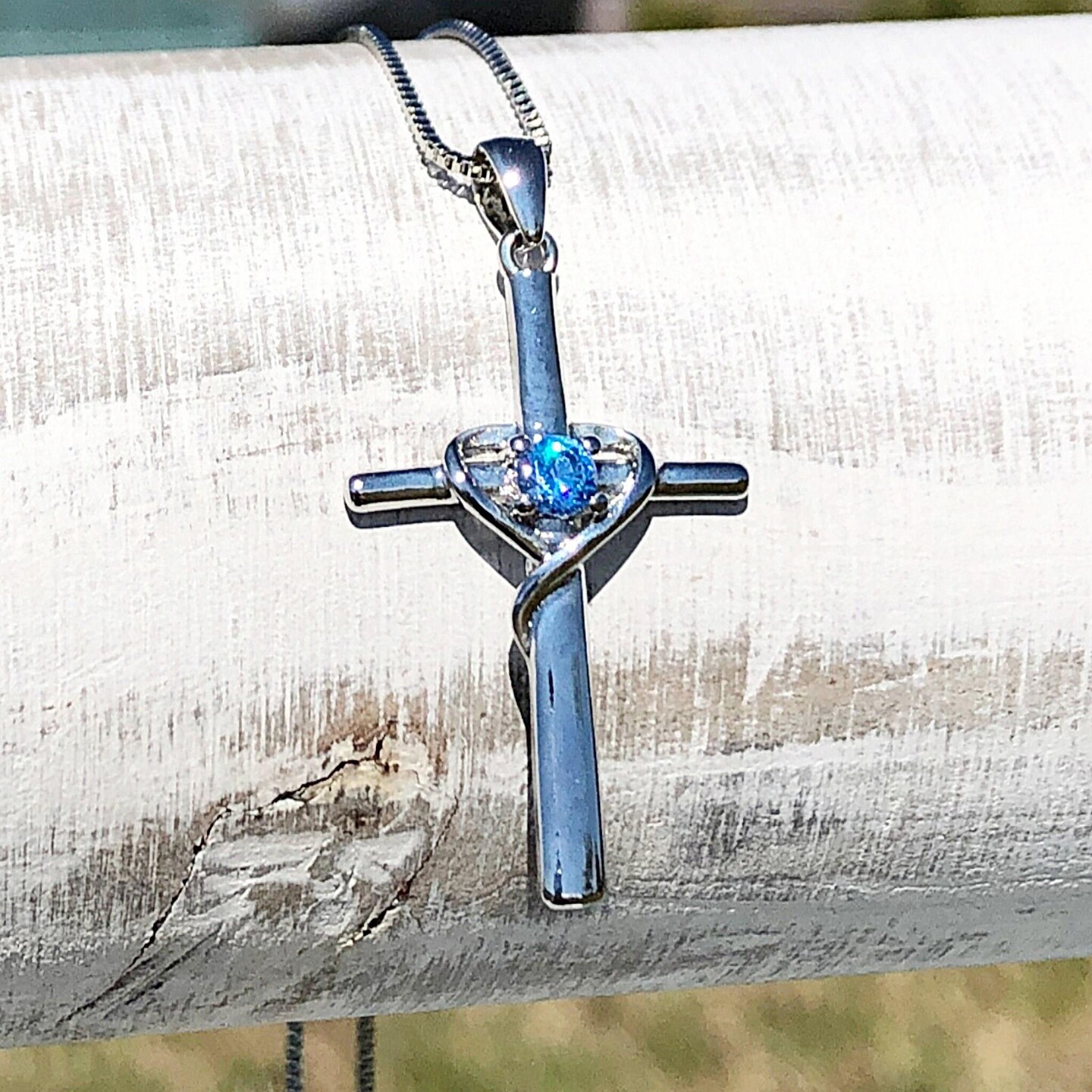 Religious Gifts Sterling Silver 925 Cross Pendant 1 1/4 Inch Dainty Heart Wrapped 925 Sterling Silver Cross Necklace, Free Gift