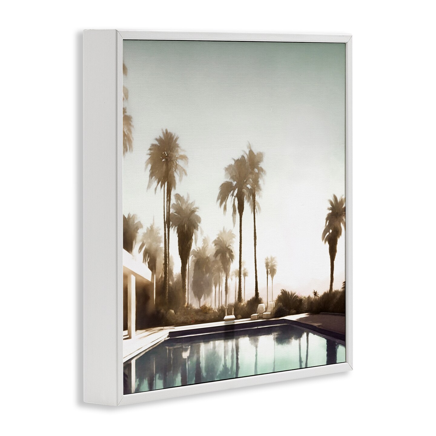 Stupell Industries Dreamy Pool &#x26; Palm Trees Framed Giclee Wall Art Design by Noah Bay
