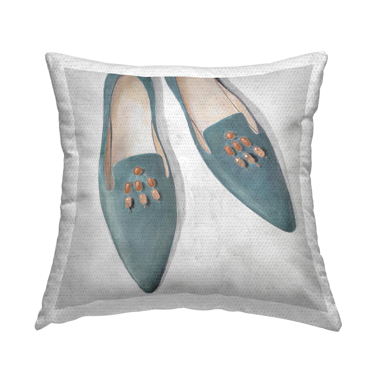 Blue Flats with Beads Outdoor Printed Pillow Design by Lorenzo Collective, 18 x 7 x 18