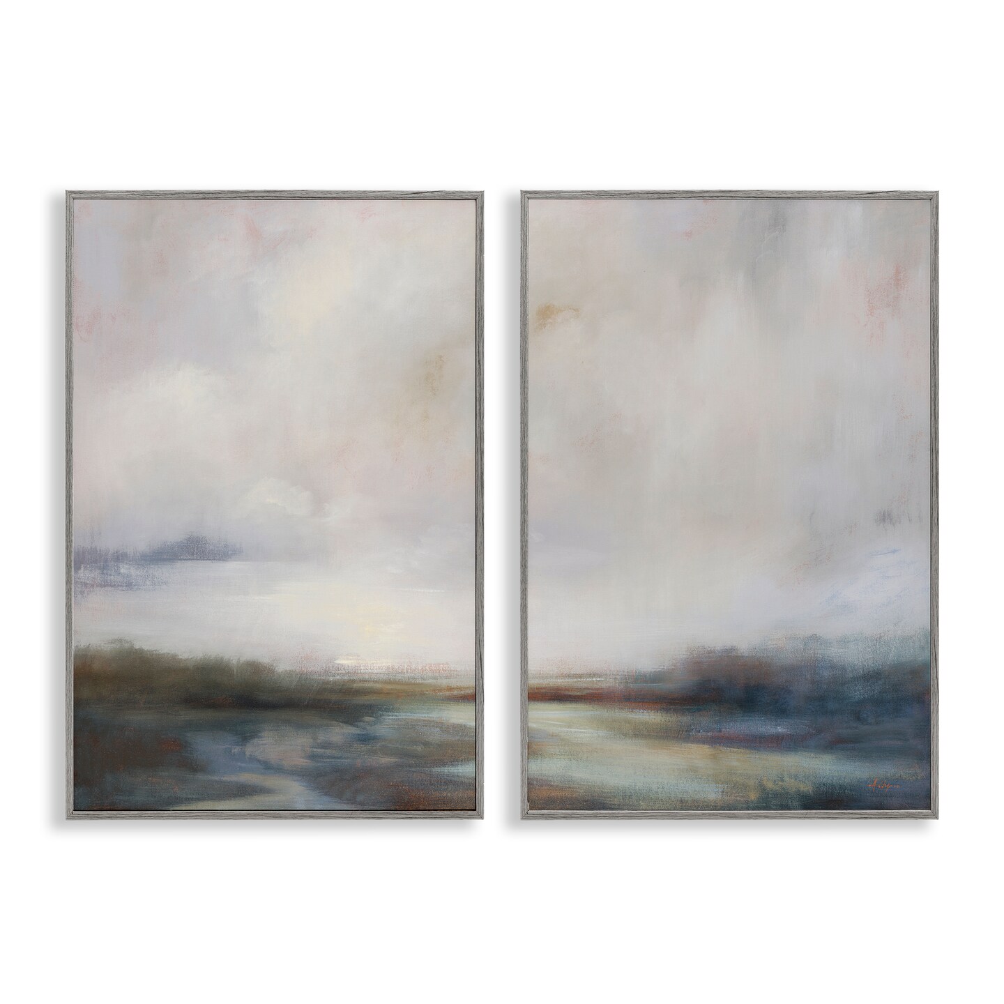 Stupell Industries Moody Clouds Landscape 2 pc Framed Giclee Wall Art Set Design by Simon Addyman