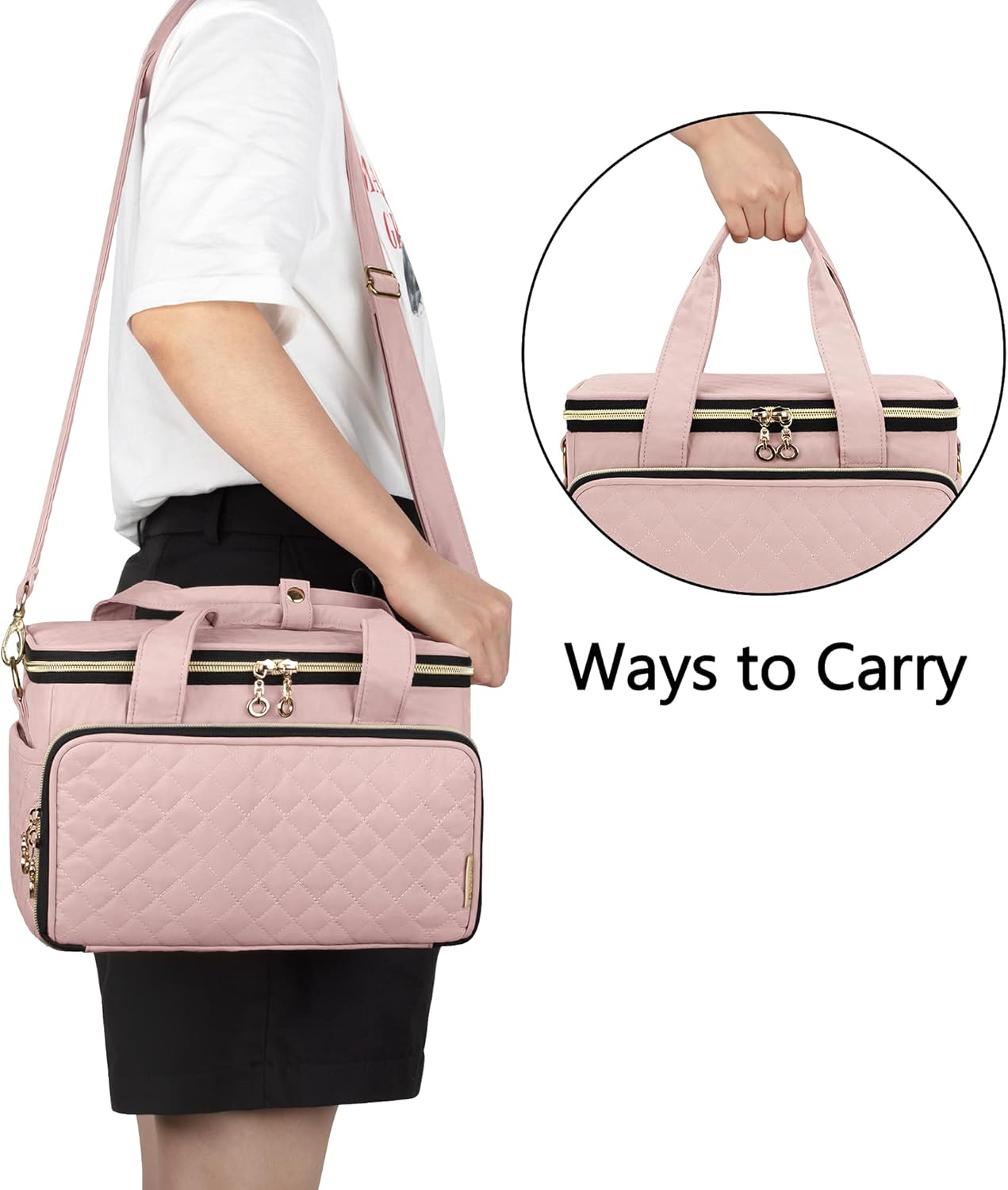 Carrying Case Compatible with Cricut Joy, Travel Storage Bag for Craft Pen Set and Power Cord, Dusty Rose