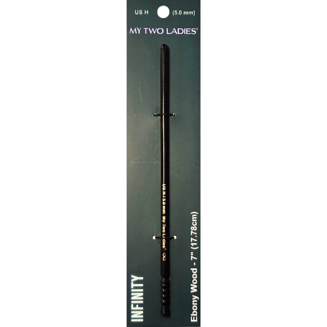 My Two Ladies | Infinity | Crochet Hook | Ebony | w/thumb print | 12 Sizes