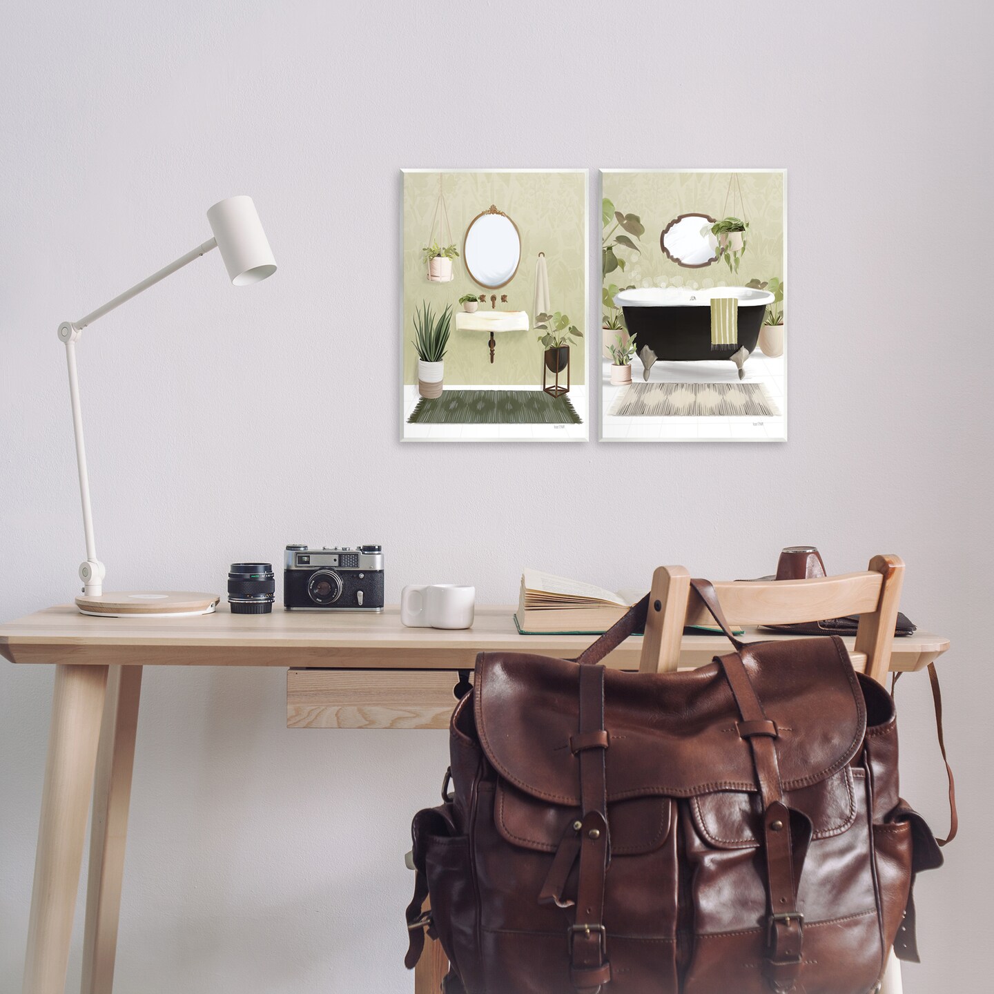 Stupell Industries Modern Soothing Bathroom Views 2 pc Wall Plaque Art Set Design by House Fenway