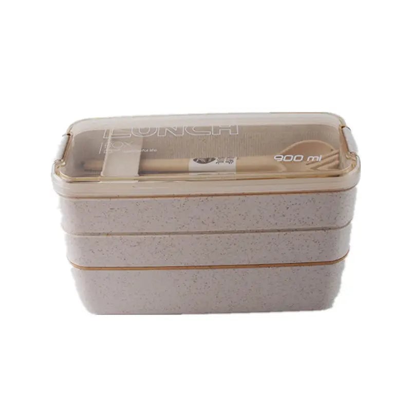 3-Layer Stackable Bento Box Japanese Lunch Box Kit With Spoon And Fork