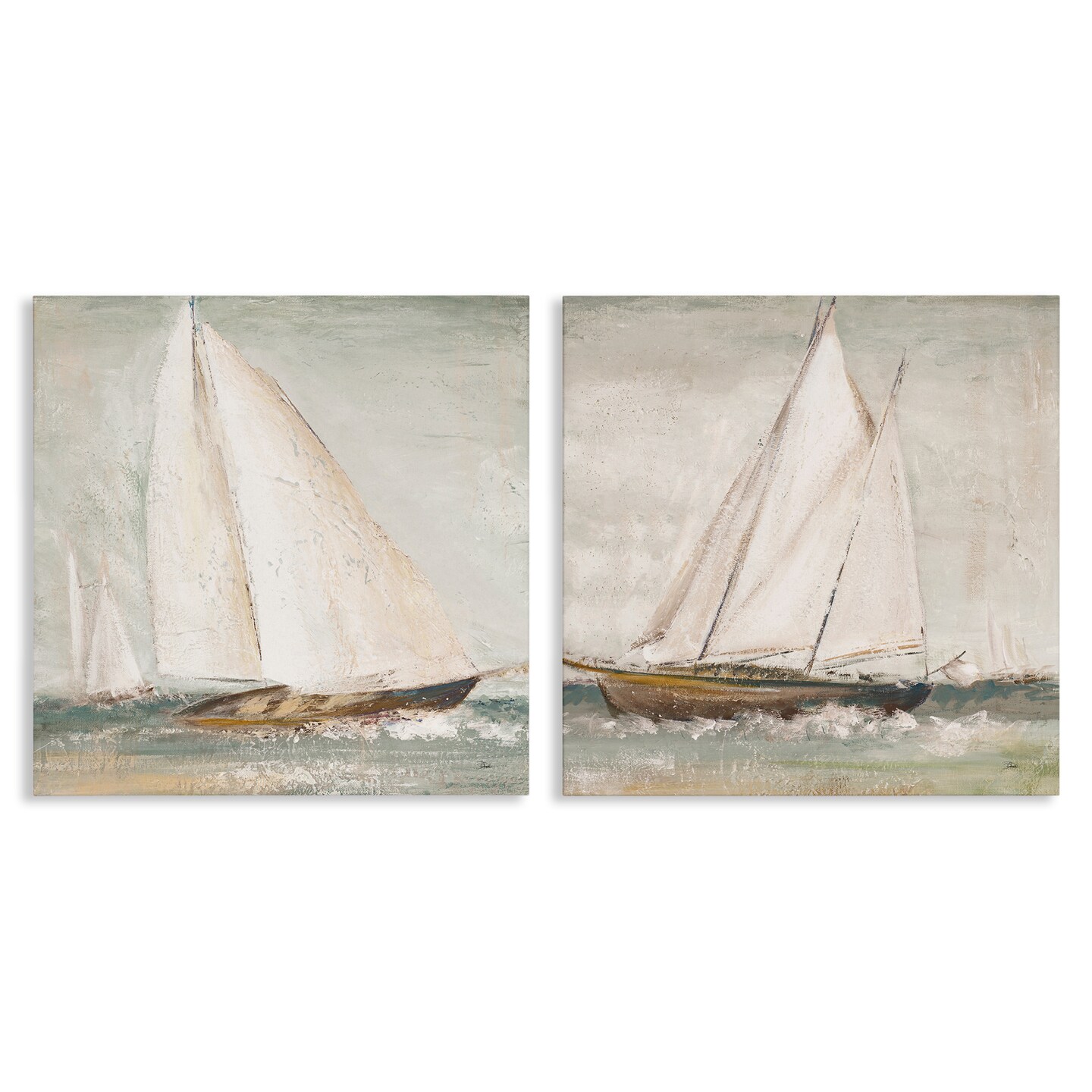 Stupell Industries Tall Ships at Sea 2 pc Canvas Wall Art Set Design by Patricia Pinto