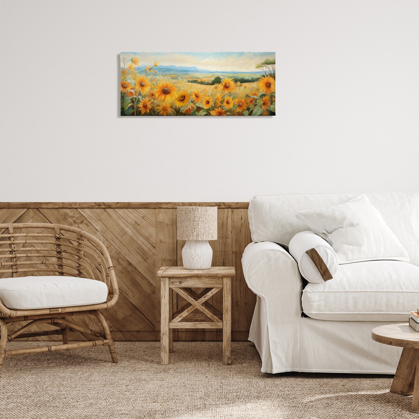Stupell Industries Sunflower Fields Panorama Canvas Wall Art Design by Ramona Murdock
