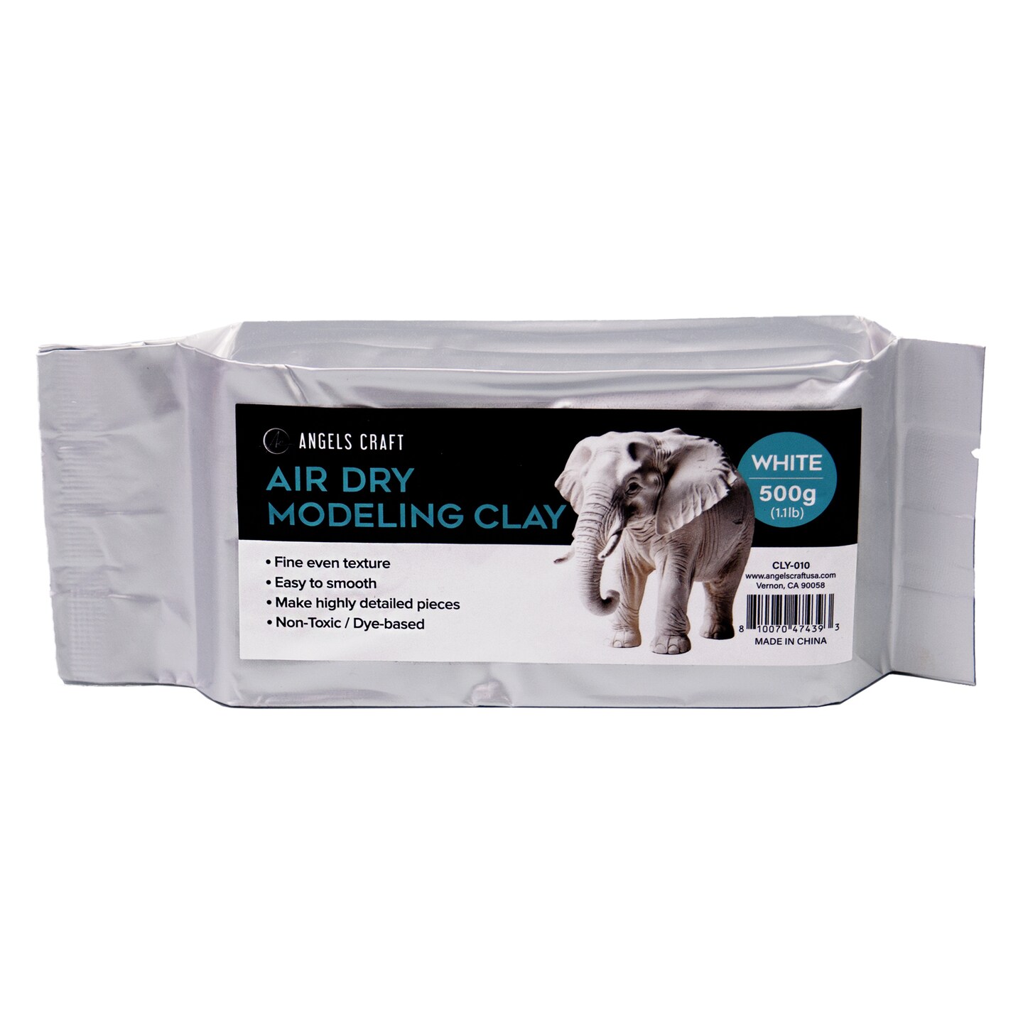 Angels Craft Air Dry Modeling Clay - White Color 500g (1 lb.)